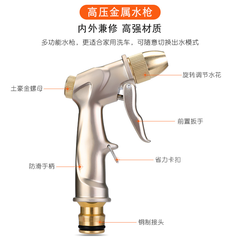 洗车高压水枪家用冲洗刷车神器喷头家用浇花水管软管汽车水枪套装-图0