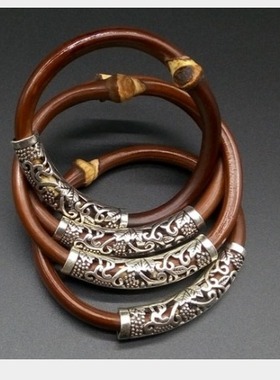 纯天然山南银款西藏鸡血藤手镯