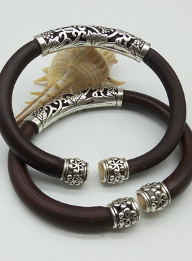 西藏山南鸡血藤假无节银款手镯