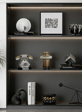 意式轻奢复古电话机唱片机摆件