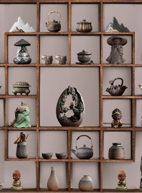 侘寂风客厅办公茶室茶壶茶具摆件