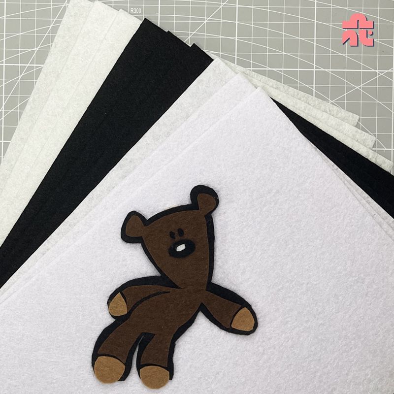 加厚不织布黑白色系手工diy材料包发夹垫片兽毛制作毛毡无纺布料 - 图1