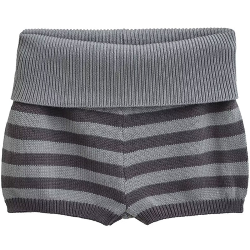 bm条纹撞色针织短裤女2026春季新款高腰紧身翻边显瘦休闲包臀热裤,淘宝优惠券,粉丝福利购,淘宝优惠卷