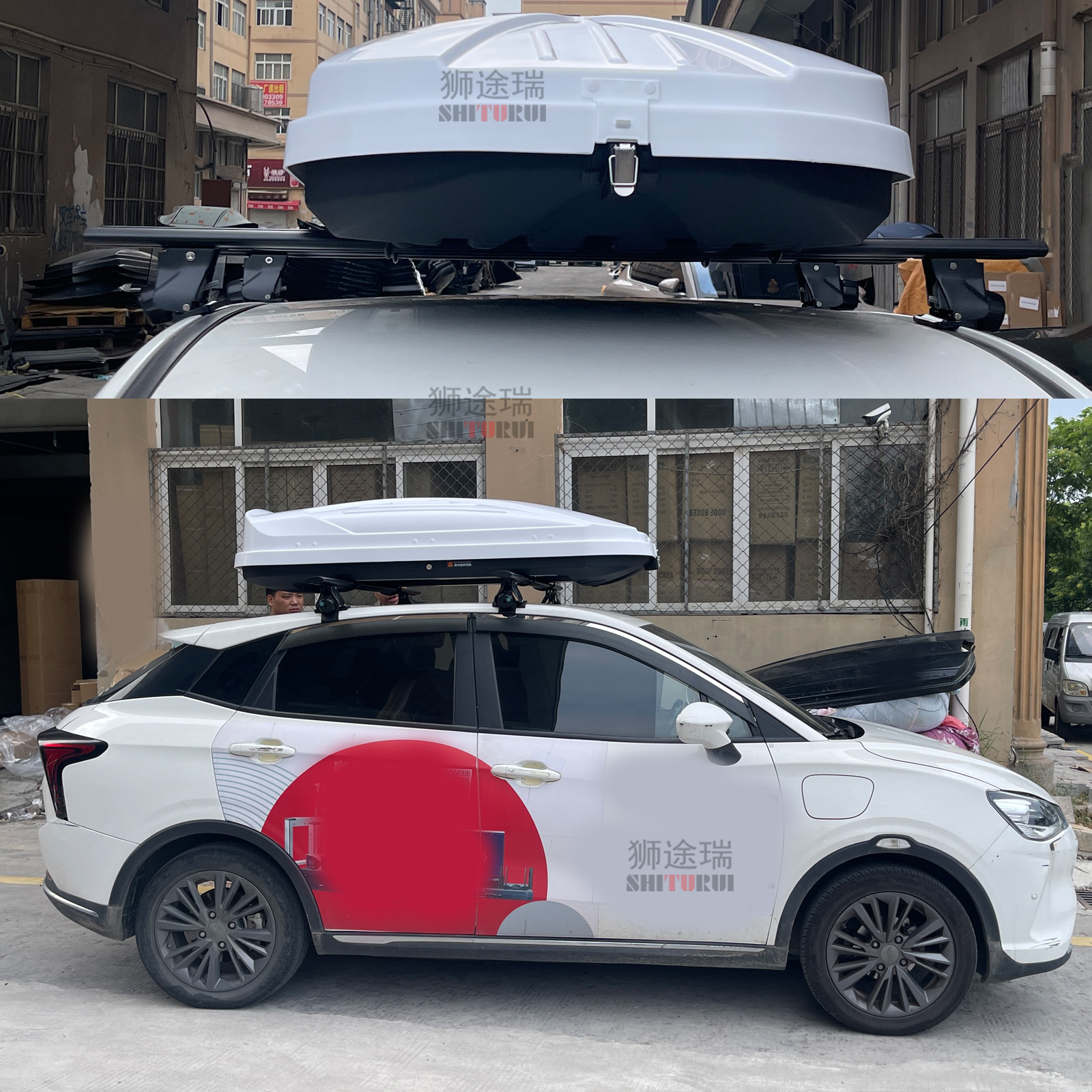 适用于哪吒 V 大容量车载行李箱架车顶箱改装带锁强载重防雨防晒 - 图3