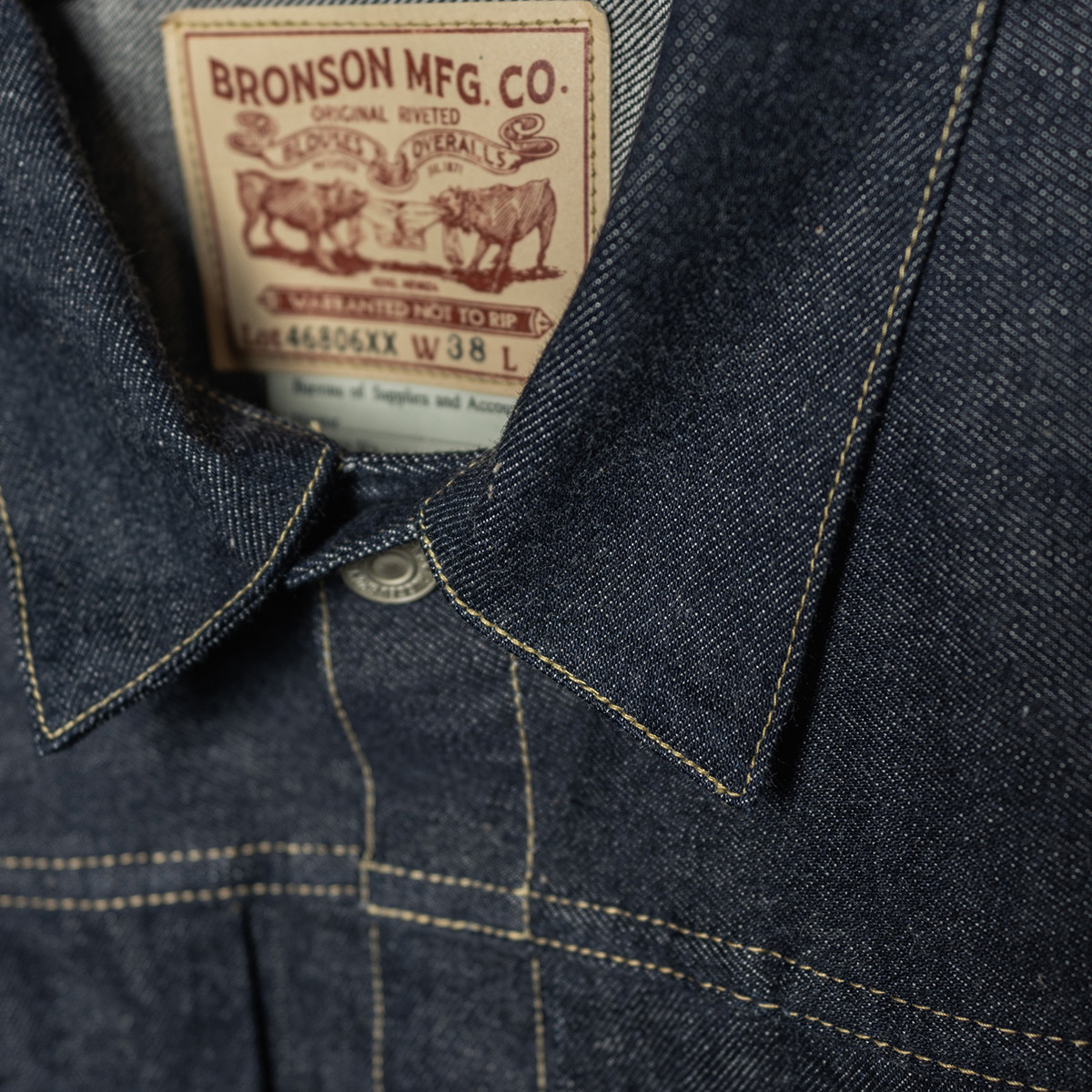 恶犬BRONSON 46806XX海军福利社单口袋原色丹宁夹克1st赤耳牛仔衣,淘宝优惠券,粉丝福利购,淘宝优惠卷