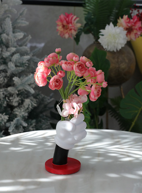米奇握拳摆件米奇手花瓶树脂花插