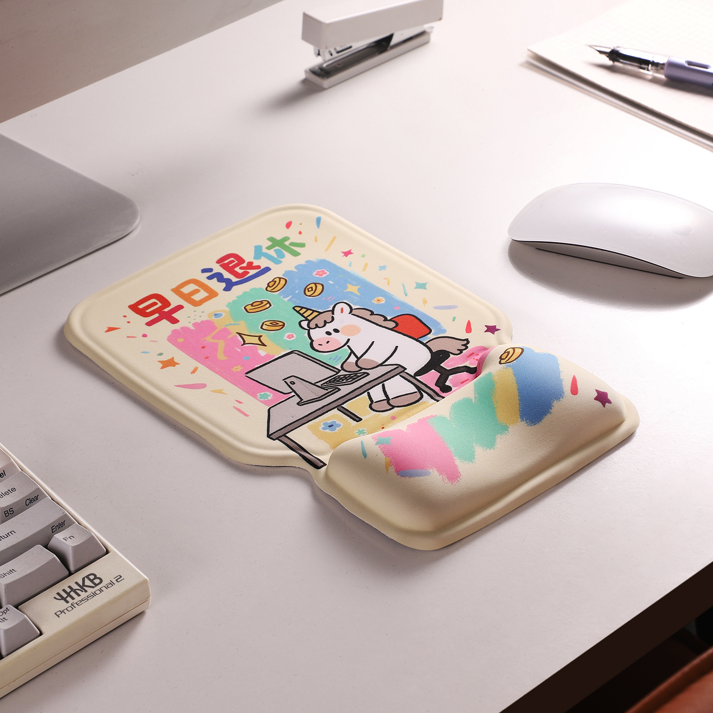 硅胶护腕鼠标垫文字手腕垫子滑鼠防滑笔记本电脑掌托加厚键盘手托 - 图2