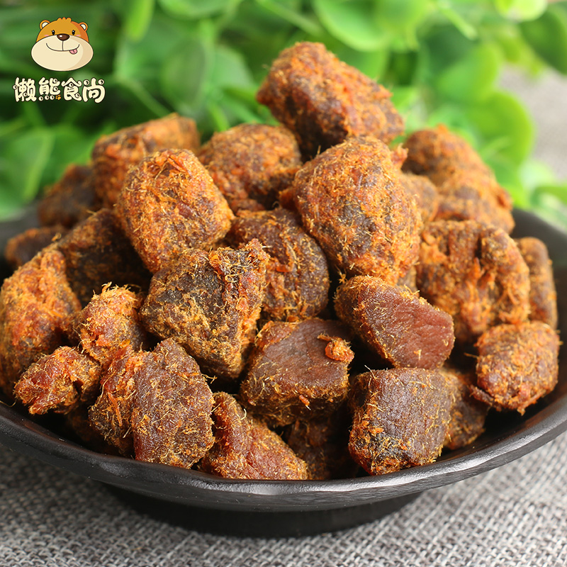 四美XO酱烤牛肉味猪肉粒200g香辣五香精猪肉干脯特产小吃肉类零食-图2