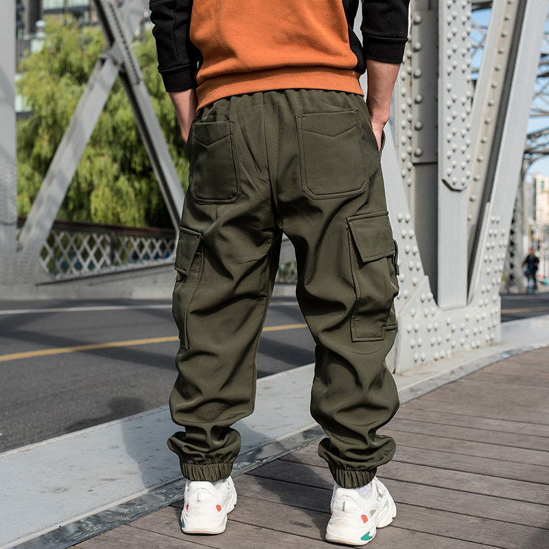 冬季加绒男士多兜口袋阔腿裤休闲裤 安博罗休闲裤