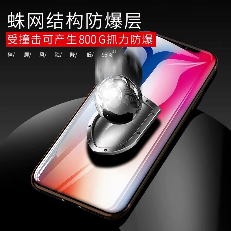 适用iPhoneXSMax钢化膜12苹果11Pro全屏覆盖全包玻璃膜6s78plus膜 - 图0