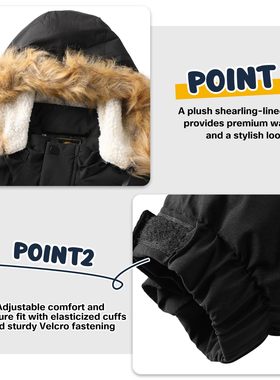 Men's Winter Jacket With Hood Warm Fleece Lined Casual Coat