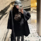 uuyeii “墨尔本午夜”100绵羊毛气质千金斗篷大衣双面呢外套女