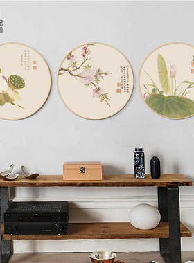 实木古典中国风过道花卉装饰画