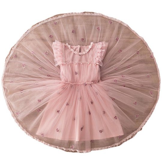 夏季新款童装儿童韩版短袖连衣裙六一表演洋气公主裙子女童碎花裙