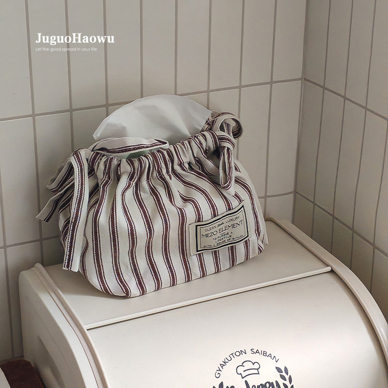 布艺条纹纸巾盒客厅卧室桌面车载车内纸巾袋轻奢简约北欧抽纸盒,淘宝优惠券,粉丝福利购,淘宝优惠卷