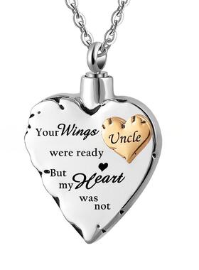 跨境心形不锈钢火葬吊坠纪念宠物骨灰盒饰品 简约项链 香水瓶