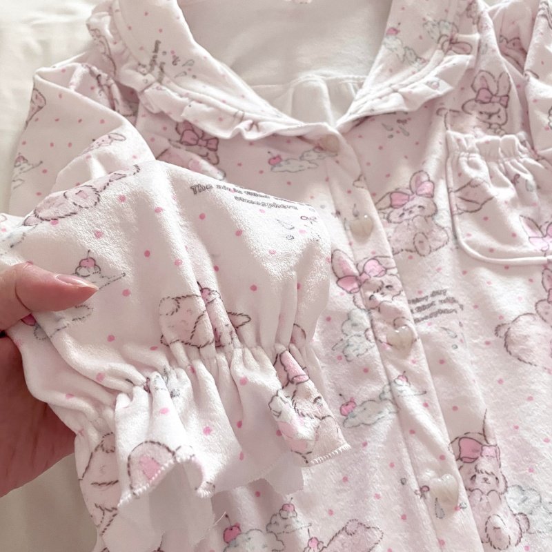 侘町秋冬2025家居服新款可爱小兔海岛绒保暖卡通睡衣女加厚可外穿,淘宝优惠券,粉丝福利购,淘宝优惠卷