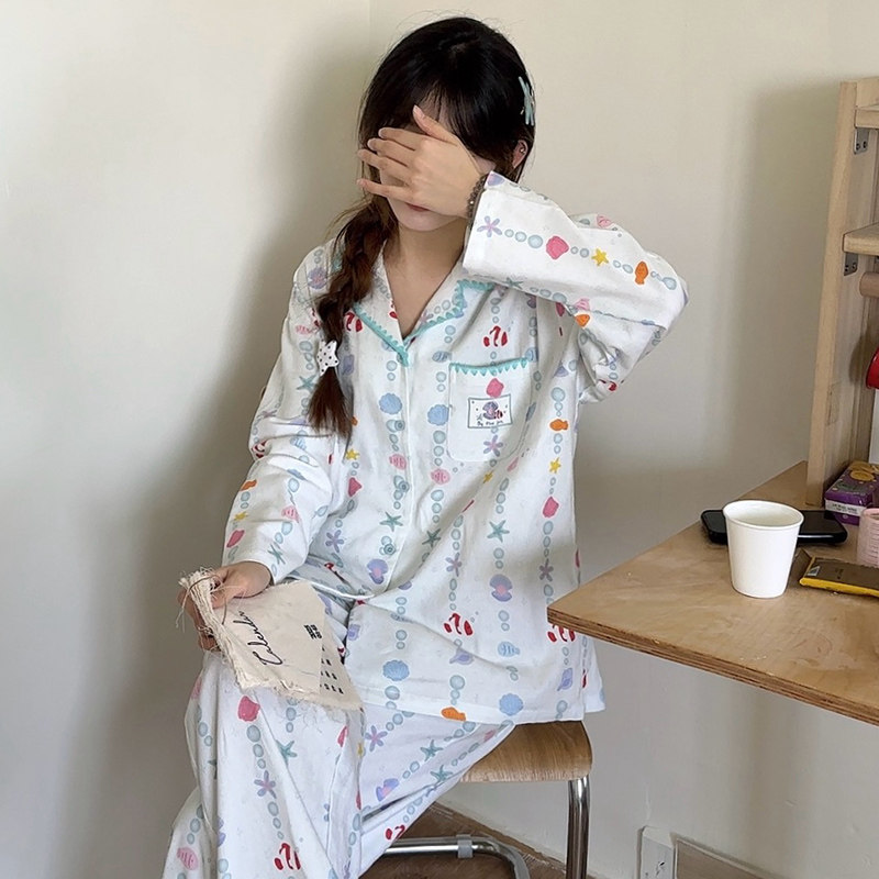 侘町2026年家居服新款纯棉磨毛睡衣套装女休闲可外穿泡泡小鱼春秋,淘宝优惠券,粉丝福利购,淘宝优惠卷