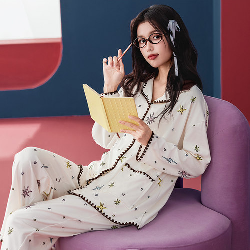 侘町2025年春秋季新款浪漫星空长袖睡衣女可外穿加厚家居服秋冬款 - 图3