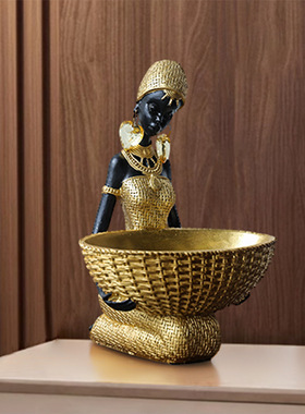 跨境新品创意复古非洲艺术女人客厅家居装饰玄关酒柜树脂工艺摆件