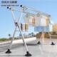 Balcony suction cup folding invisible telescopic household clothes drying rack