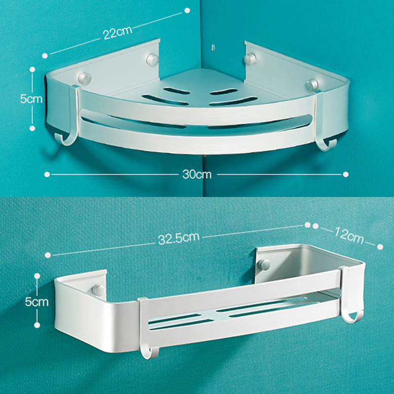 卫生间免打孔卫浴转角上墙置物架厕所洗手间浴室壁挂式三角形收纳-图1