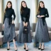 Đầm đầu thu dài tay mùa thu 2019 mới của phụ nữ mùa thu khí chất đầu thu dài áo dài xuân thu - Váy dài đầm body dài xẻ tà Váy dài