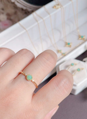 清新薄荷糖天然天河石六芒星雪花项链925银星芒锁骨链手链女套装