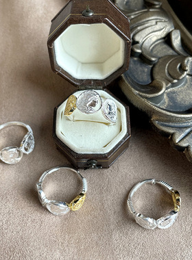 古董新款银质罗马硬币戒指