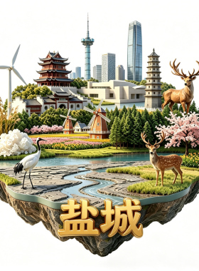 【盐城冰箱贴】江苏盐城文旅悬浮磁吸黄海湿地文创摆件旅游伴手礼