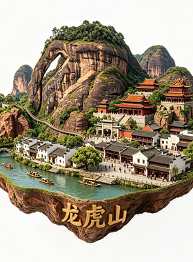 【龙虎山冰箱贴】江西鹰潭象鼻山文创旅游纪念品丹霞名山磁吸贴饰