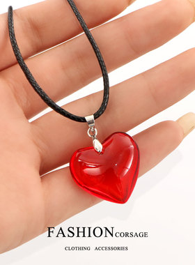 二次元游戏周边 传说之下chara frisk同款心形项链 吊坠游戏周边