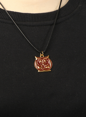 动漫莉可丽丝周边猫头鹰项链二次元 cos道具同款卡通胸针徽章勋章