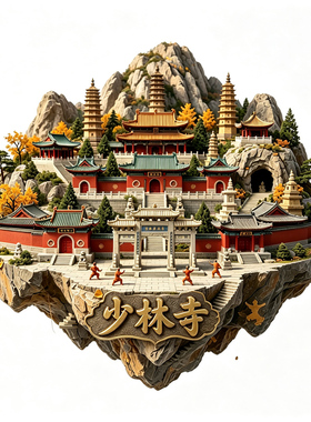 【少林寺冰箱贴】河南郑州登封嵩山塔林武术古寺旅游打卡文创磁贴