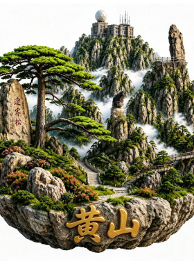 【黄山冰箱贴】安徽黄山风景标志性迎客松旅游打卡文创纪念品磁贴