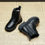 Martens, зимние утепленные удерживающие тепло короткие сапоги для мальчиков в английском стиле, детские ботинки, из натуральной кожи, коллекция 2021