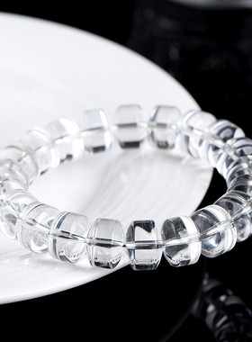 久雅水晶 天然白水晶刻面盘珠手链  白水晶盘珠切面手串 厂家直销