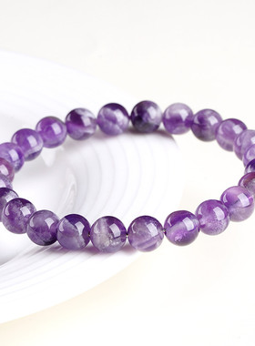 久雅水晶 天然梦幻紫水晶手链单圈 时尚渐变紫水晶手串 厂家直销