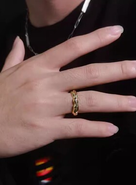 925纯银轻奢不规则锡纸戒指女气质高级感小众耳环百搭耳饰品代发