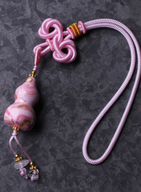 ZGJ05大漆葫芦手工编织平安结包包挂件古风汉服配饰配件扇子装饰