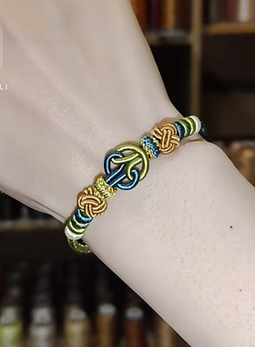 diy手绳手工编织红绳盛世乾坤结手链男女手串可穿黄金转运珠礼物