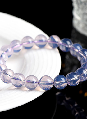 久雅水晶 天然冰种紫玉晶圆珠手链 仙气紫水晶散珠手串 厂家直销