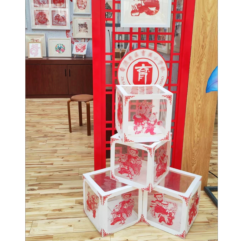 国风中国红传统剪纸非遗创意装饰小学教室走廊幼儿园环境布置环创 - 图0