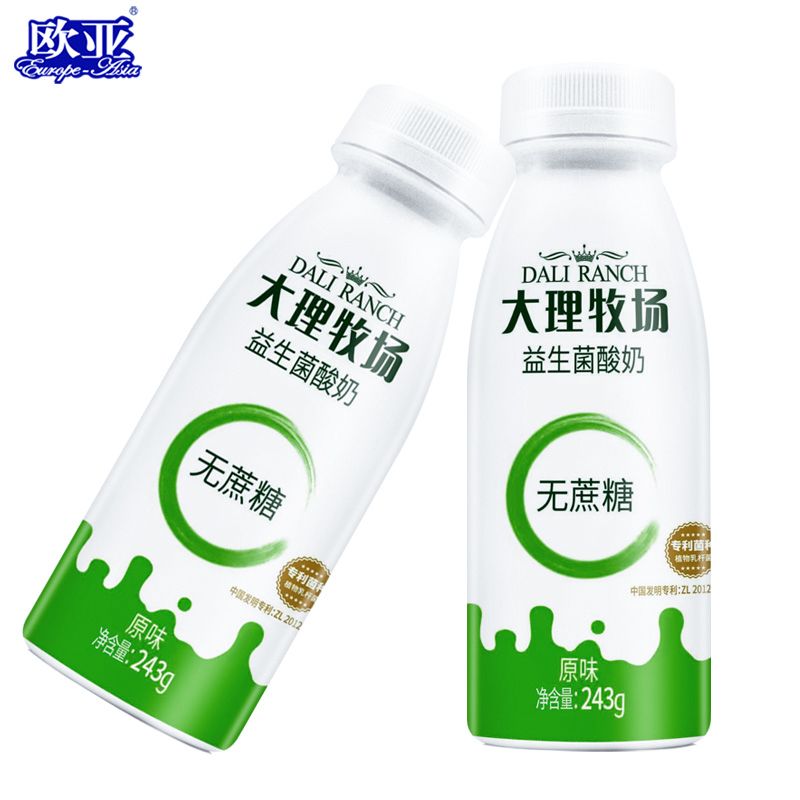 欧亚大理牧场低温益生菌酸奶无蔗糖木糖醇酸奶243g*6瓶早餐乳制品 - 图2