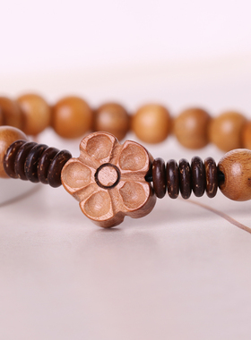 天然老桃木手串女梅花桃花木手链