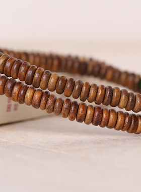 天然阿根廷绿檀手串男檀香木手链三圈女佛珠木珠九眼天珠老玛瑙