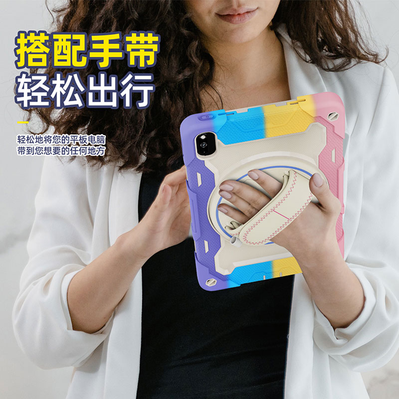 丽真硅胶套用于华为matepad10.4保护V6外壳C5E荣耀X8V7防摔11旋转T10S支架Pro10.8平板X9全包12.6畅享2SE11.5 - 图2