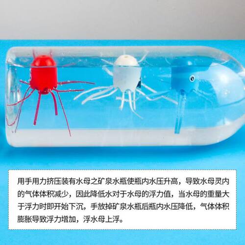 神奇的水母精灵浮沉子材料儿童创意玩具浮力趣味科学实验小制作 - 图3