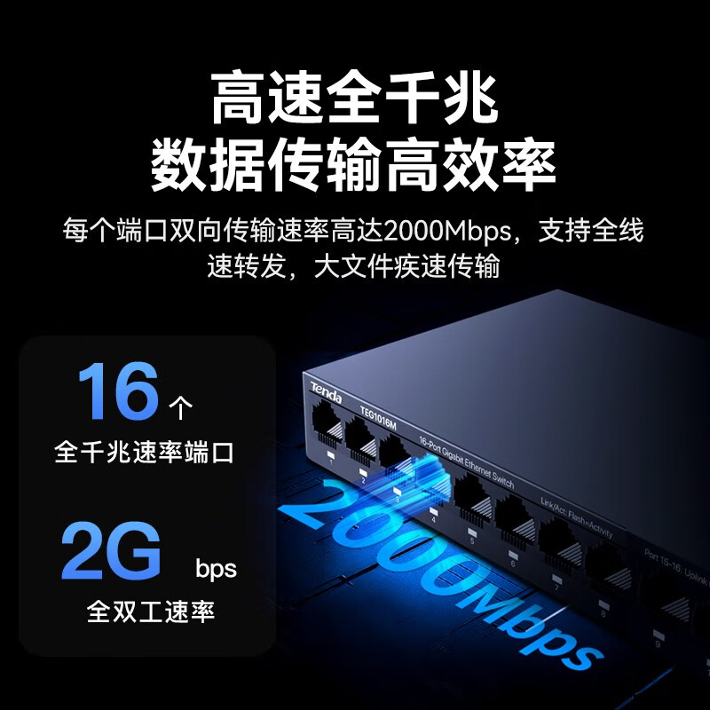 Tenda multi-port 100M gigabit iron case switch