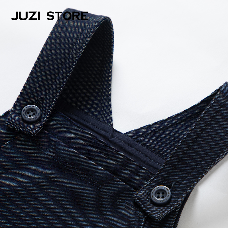 JUZI STORE童装针织牛仔网纱蝴蝶结装饰背带裙连衣裙女童1936835